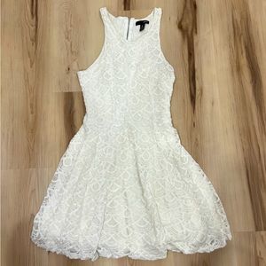 Aqua Lace Dress White Size Medium